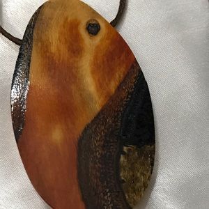 Polished wood necklace